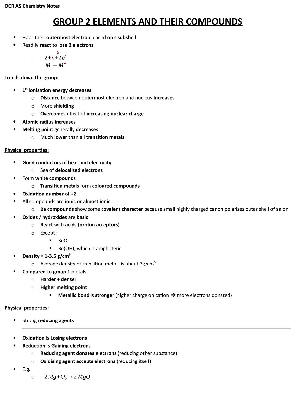 the-periodic-table-ocr-as-chemistry-notes-group-2-elements-and-their