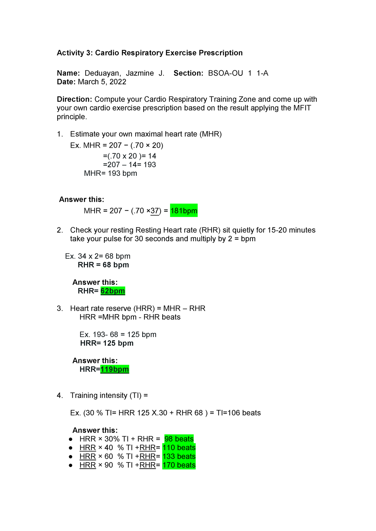 Lesson 2 Activity 3 - Direction: Read The Questions Below Carefully And ...