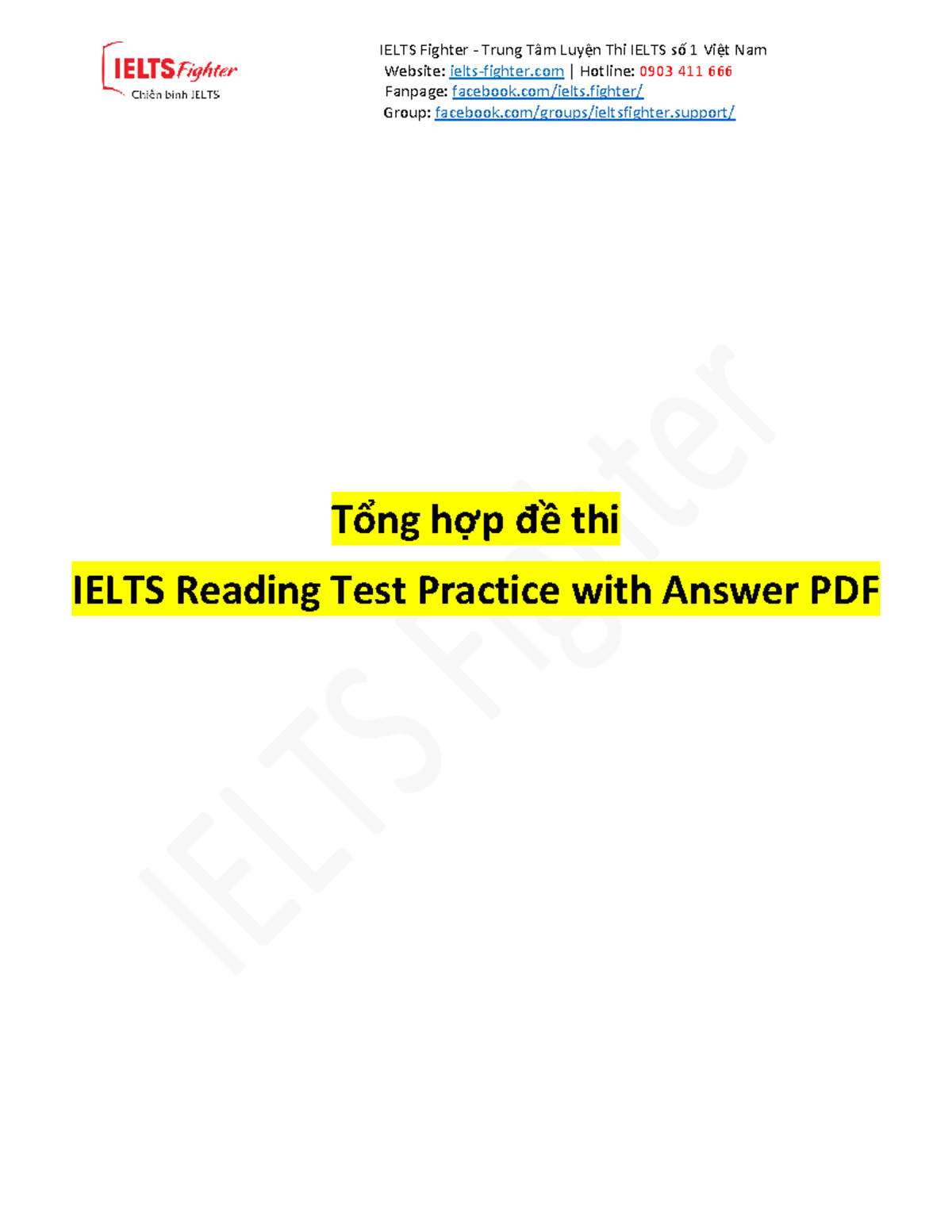 Tổng Hợp đề Thi Ielts Reading Test Practice With Answer - Ielts Fighter ...