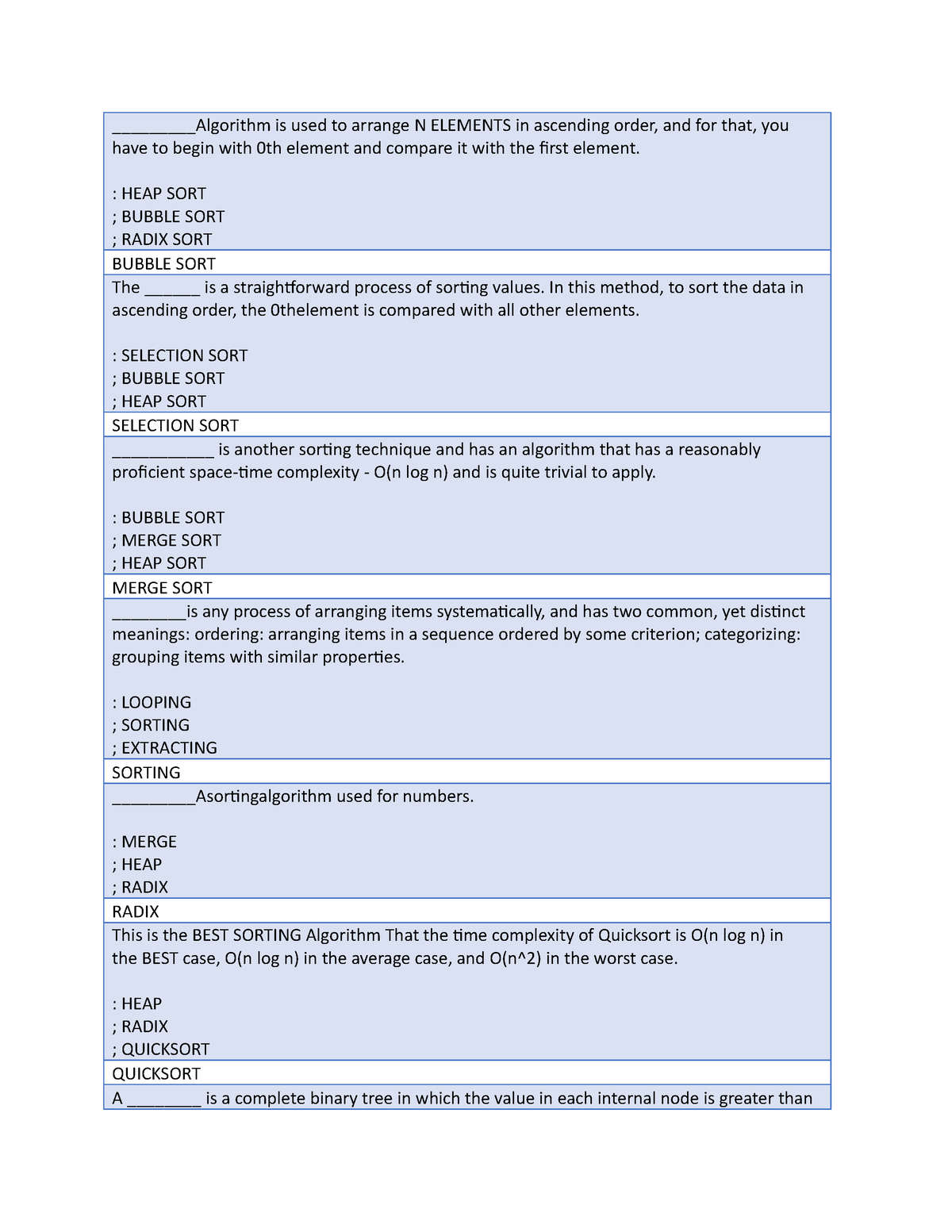 Data Structures and Algorithms Midterm Lab Exam - _________Algorithm is ...