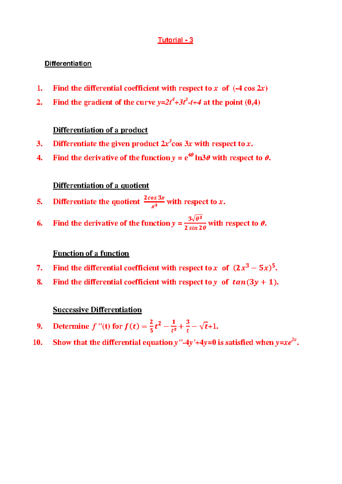 Tutorial 3 without solutions - week starting on 08FEB2016 - Tutorial ...