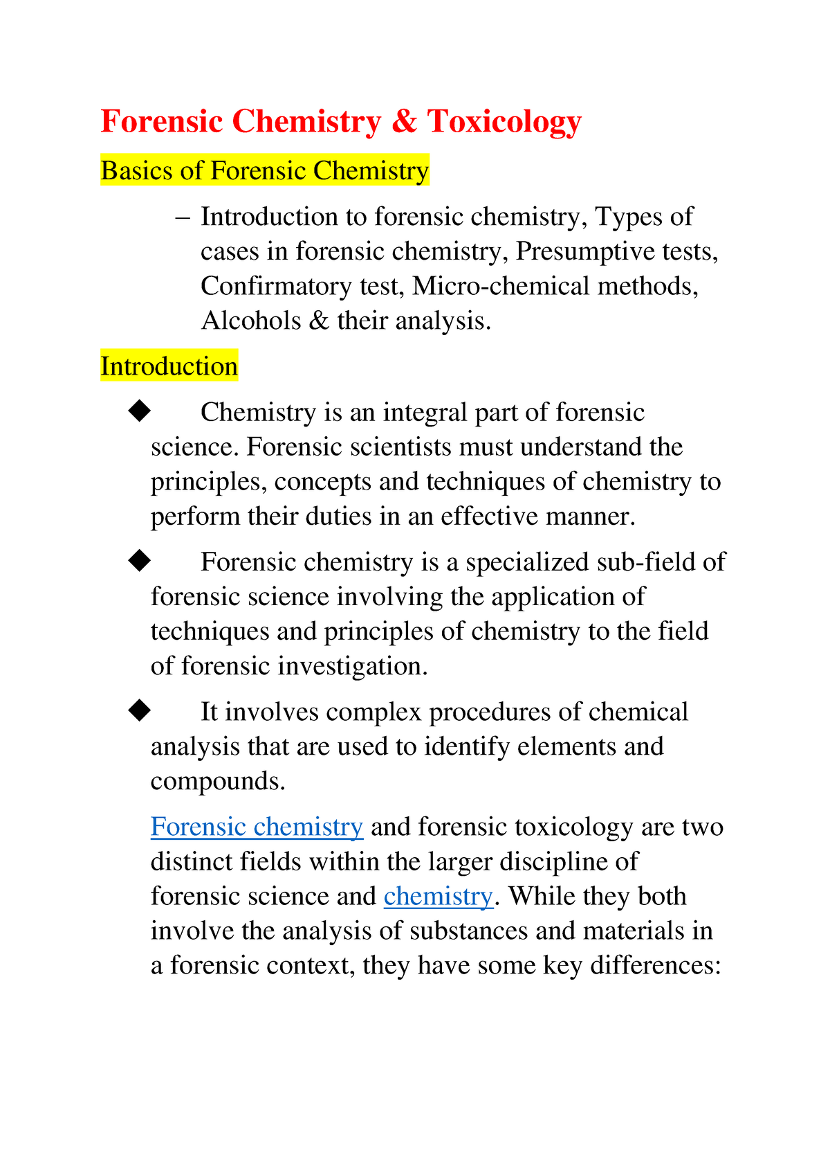 forensic chemistry thesis