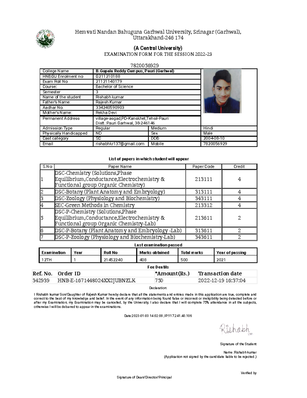 Https online.hnbgu.ac.in cbcs2021 exam.php - Hemvati Nandan Bahuguna ...