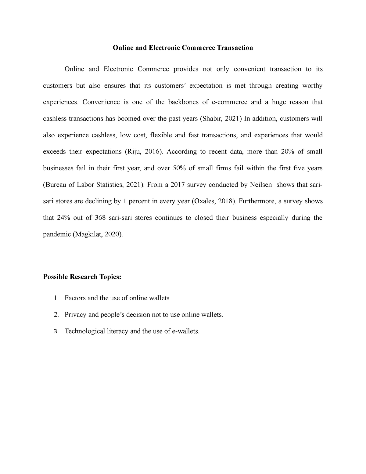 essay on online transaction