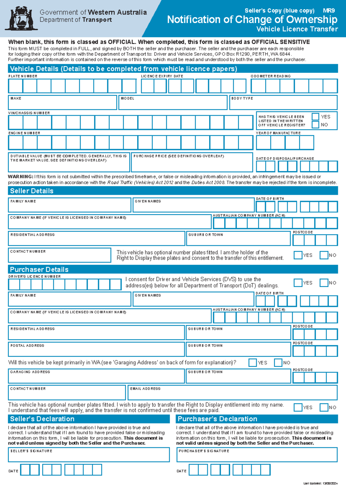 LBU F VL MR9 Vehicle Transfer - Government of Western Australia ...