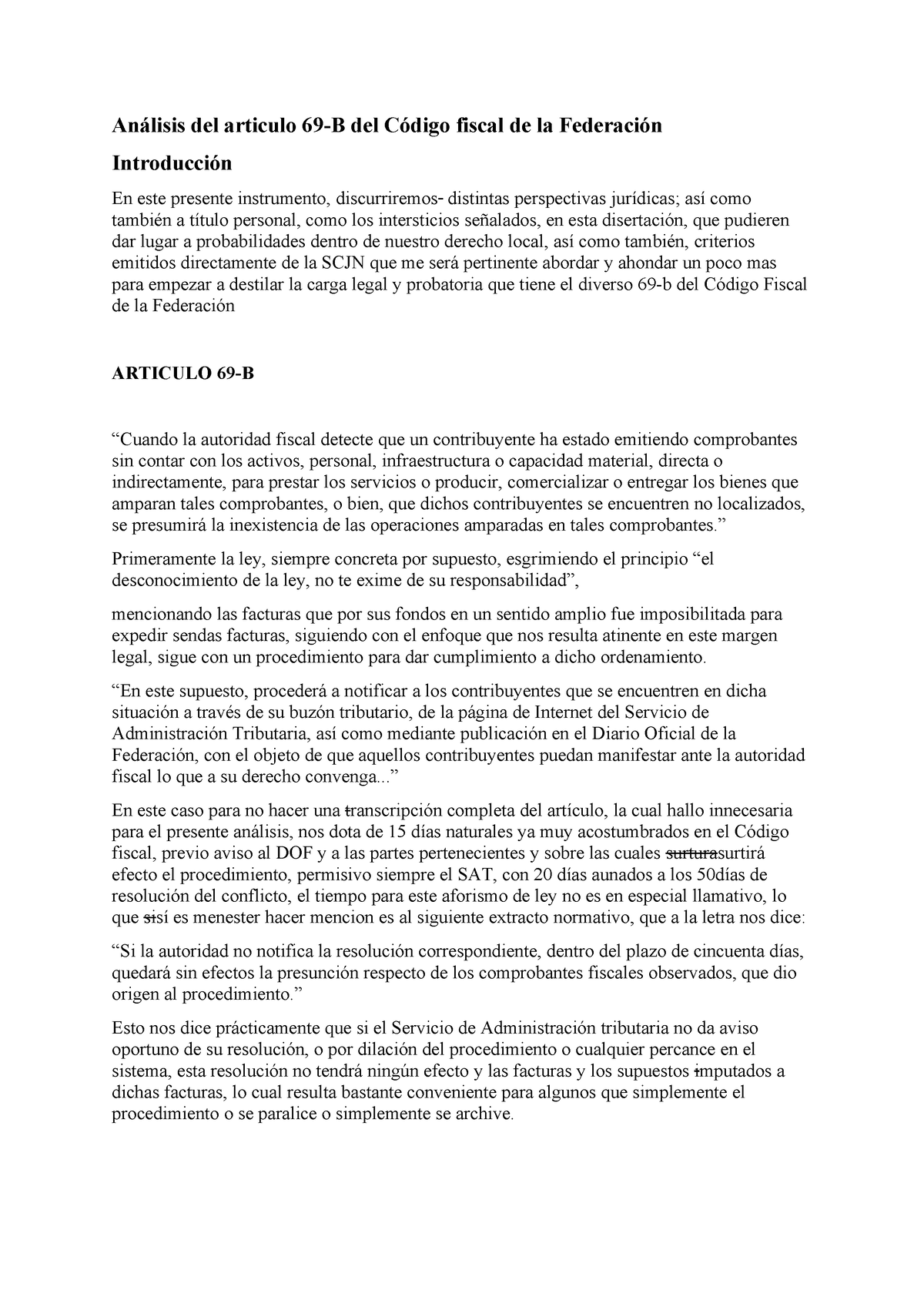 Análisis Del Articulo 69-B Del Código Fiscal De La Federación ...