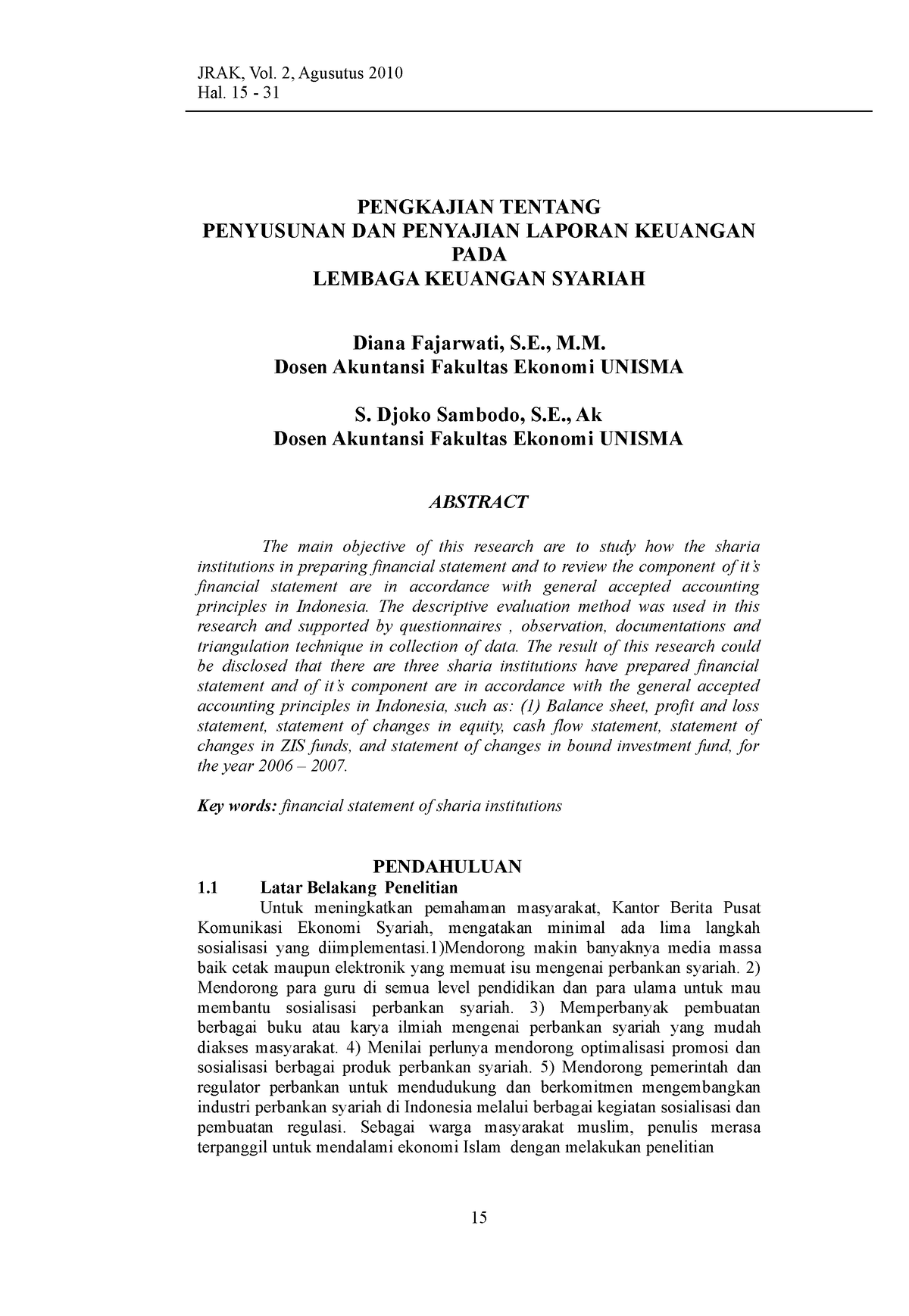 Pengkajian Tentang Penyusunan Dan Penyajian Laporan Keuangan Pada ...