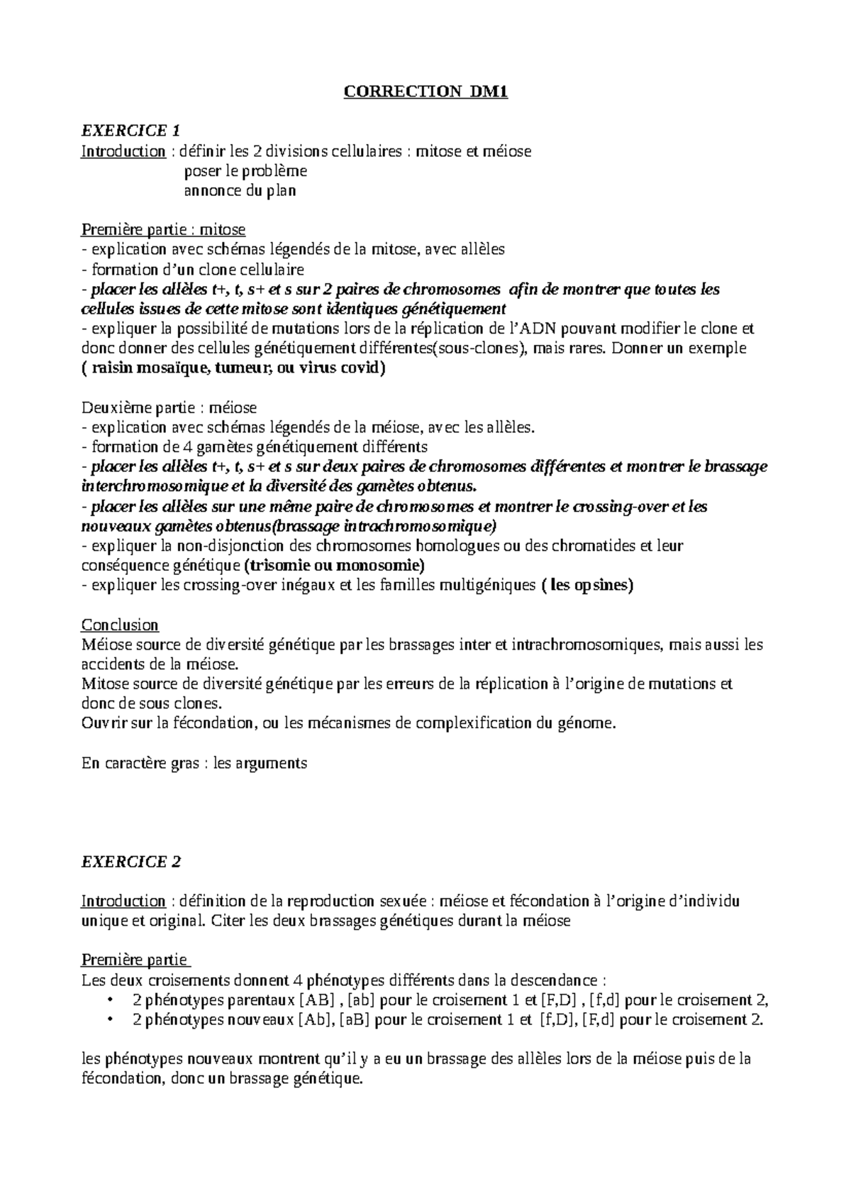 DM 1 Correction complète - CORRECTION DM EXERCICE 1 Introduction ...