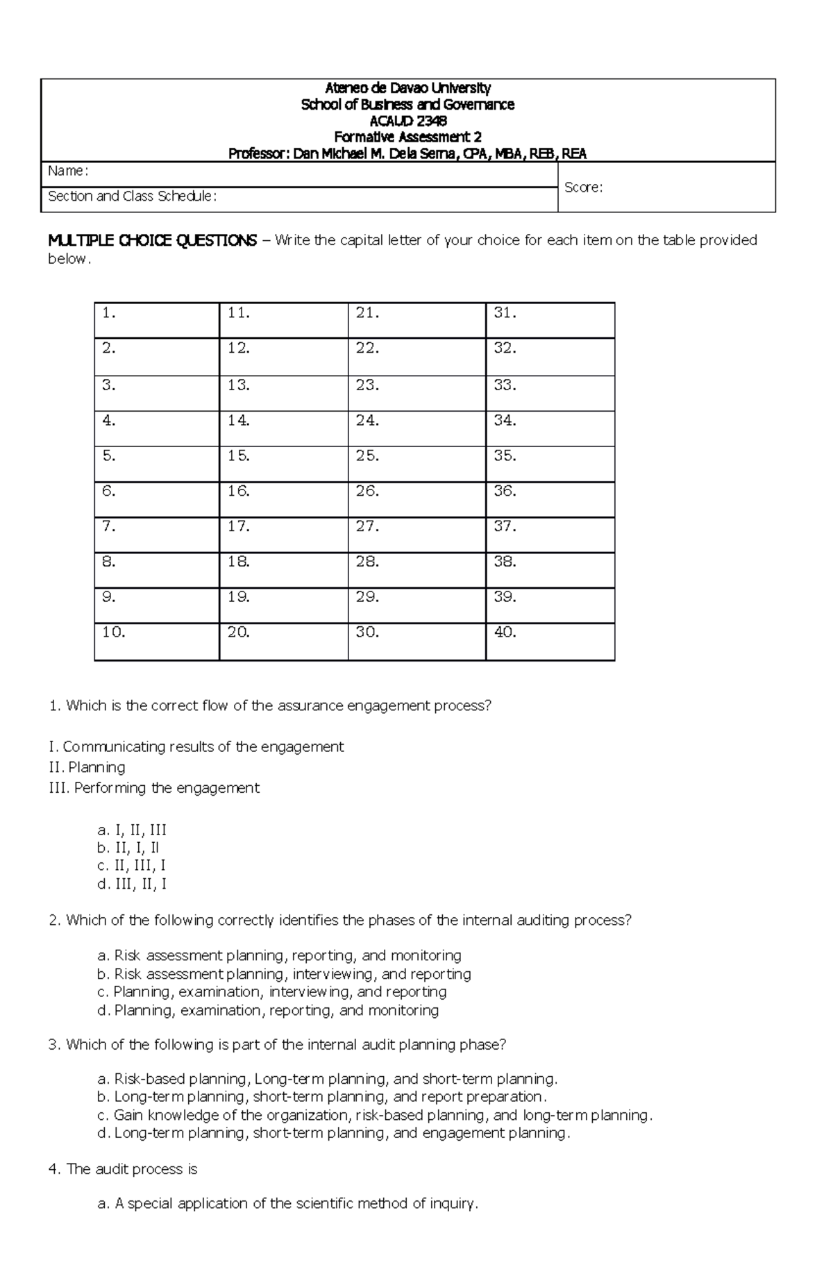 Formative Assessment 2 on Acaud 2348 - Ateneo de Davao University ...