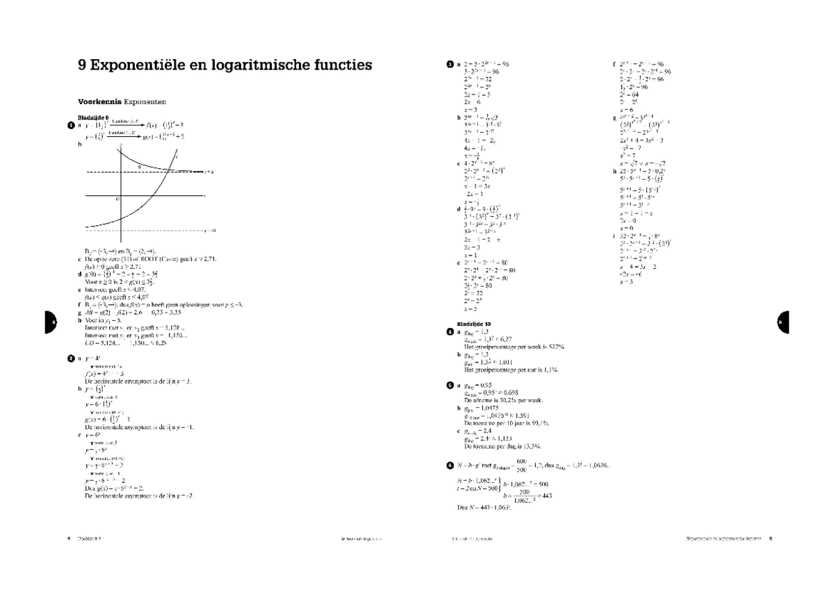 Uitwerkingen Vwo B H9 - Wiskunde B - Studeersnel