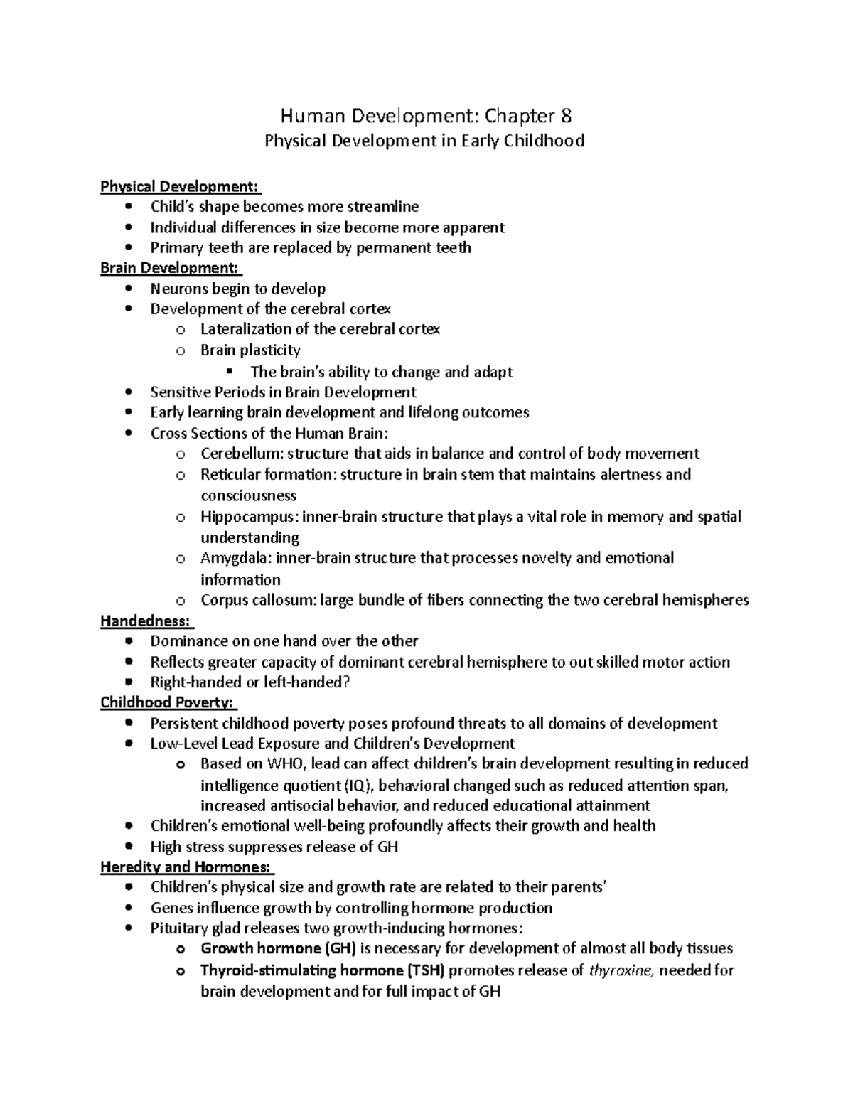 Chapter 8 - Physical Development In Early Childhood - Human Development 