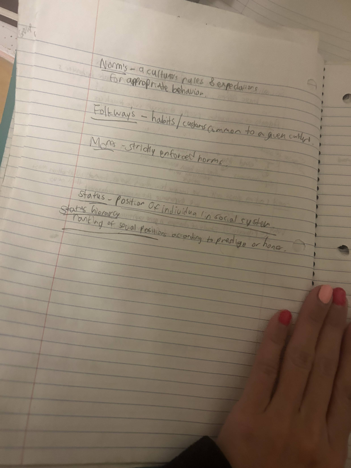 IMG 1301 - definitions from textbook norms - SOC 101 - a rules ...