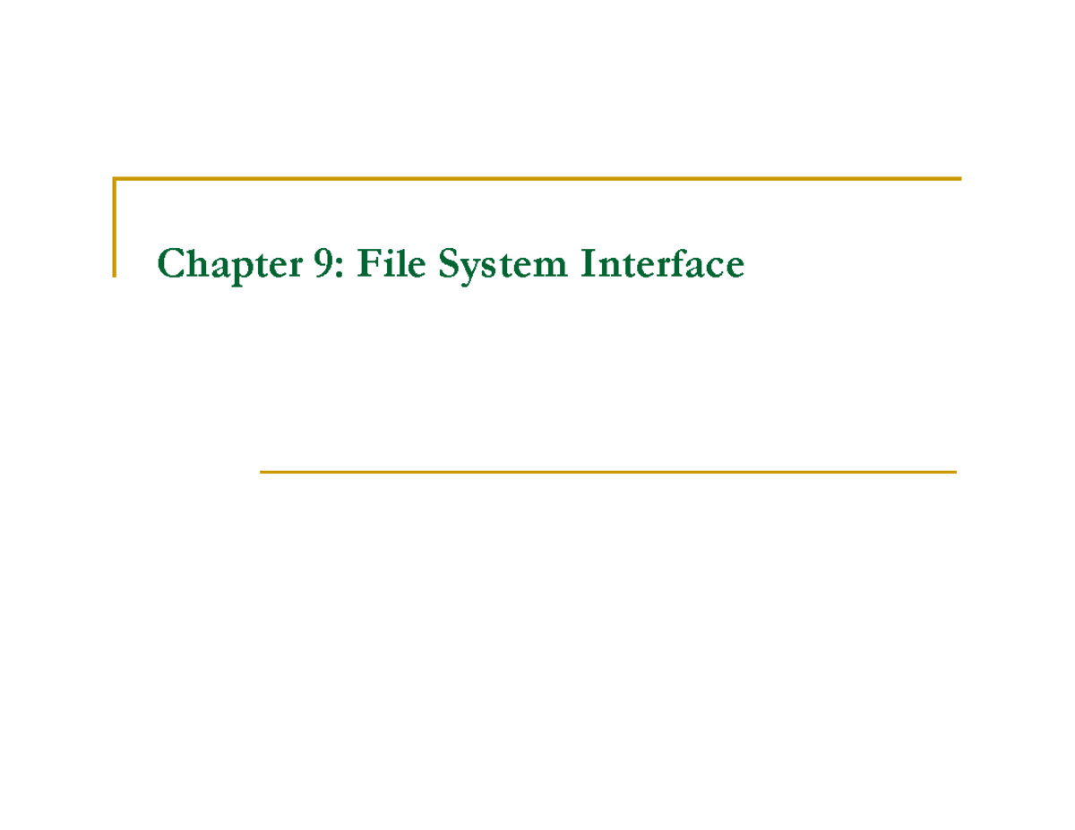 Chapter 10file system intf - - Studocu