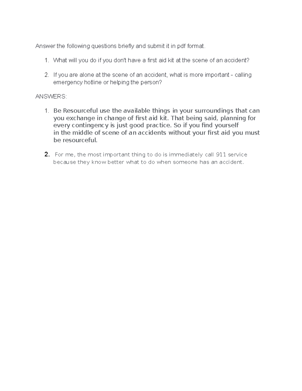 Answer The Following Questions Briefly And Submit It In Pdf Format ...