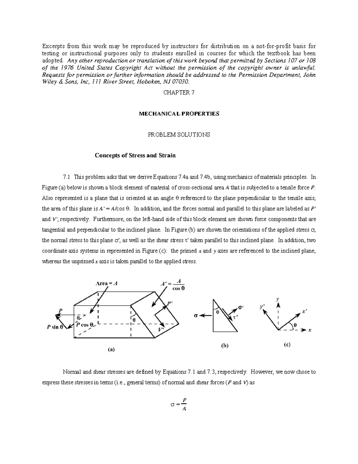 Ch07 - solution - Excerpts from this work may be reproduced by ...