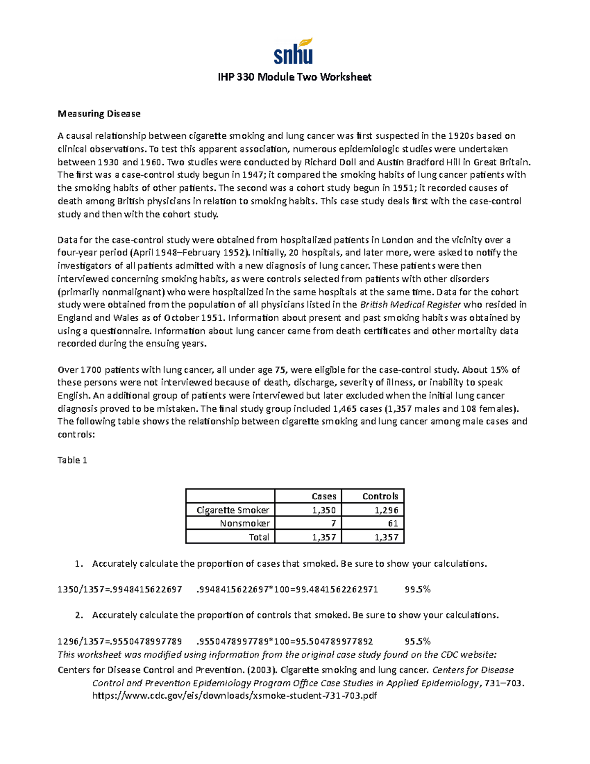 IHP 330 Module Two Worksheet IHP 330 Module Two Worksheet Measuring