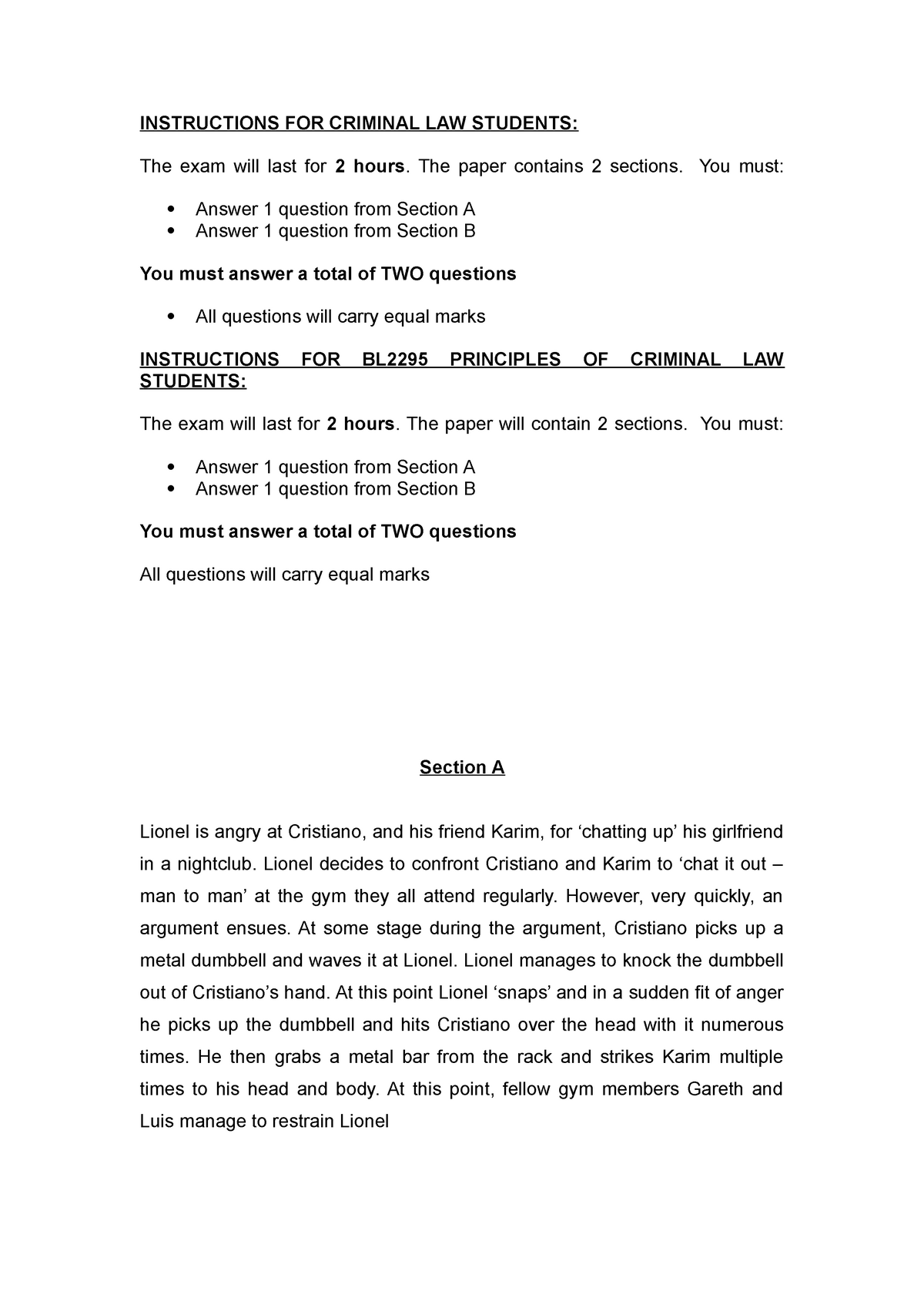 criminal law practice essay