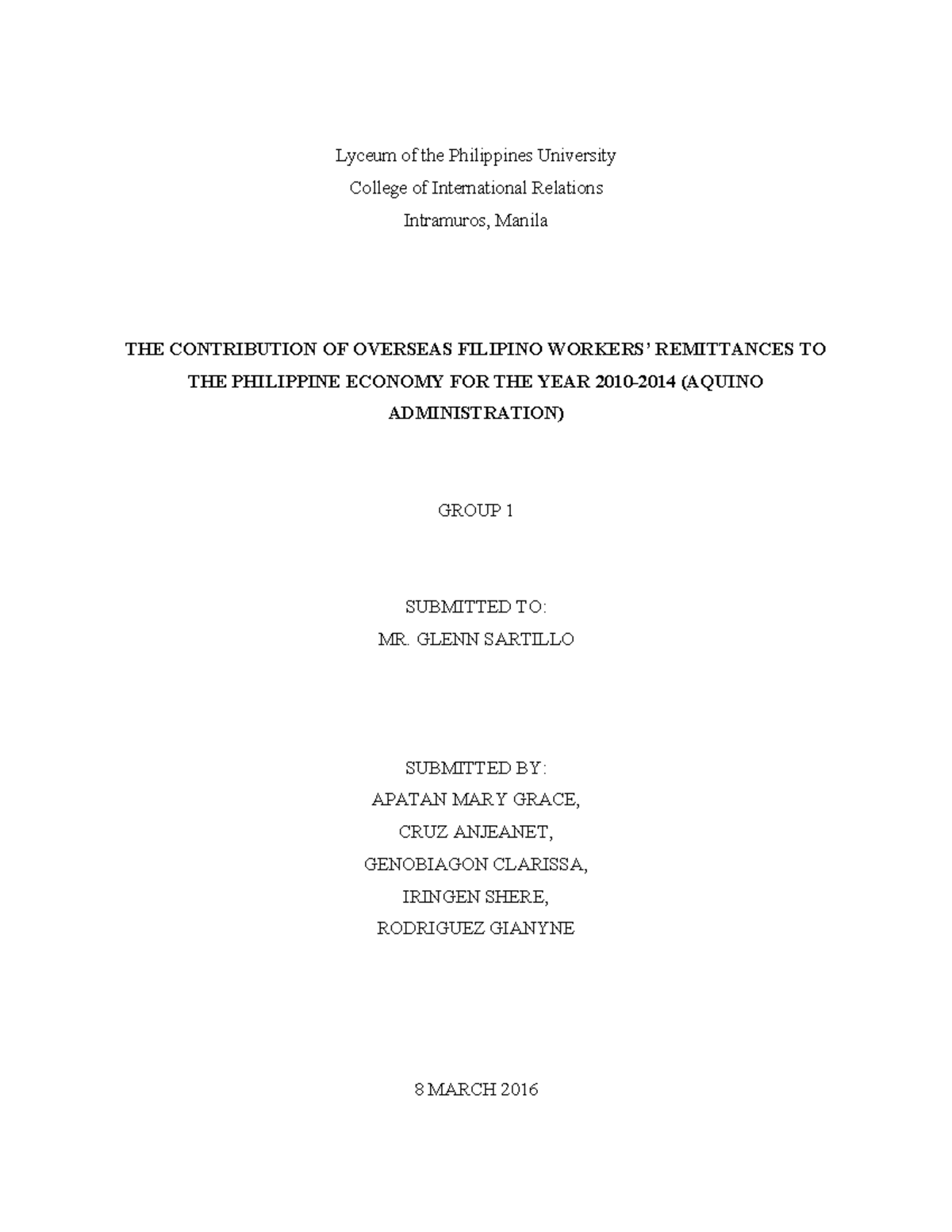PEDG term paper final - Lyceum of the Philippines University College of ...