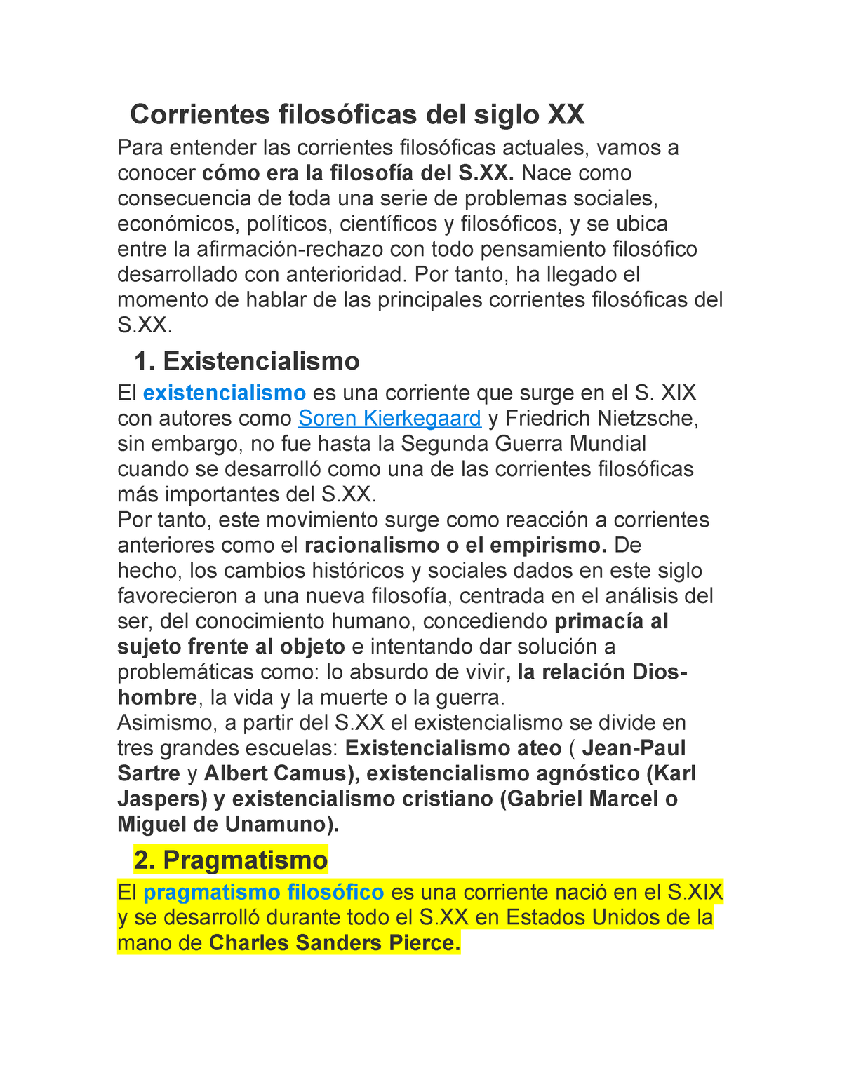 Corrientes Filosóficas Del Siglo XX - Corrientes Filosóficas Del Siglo ...