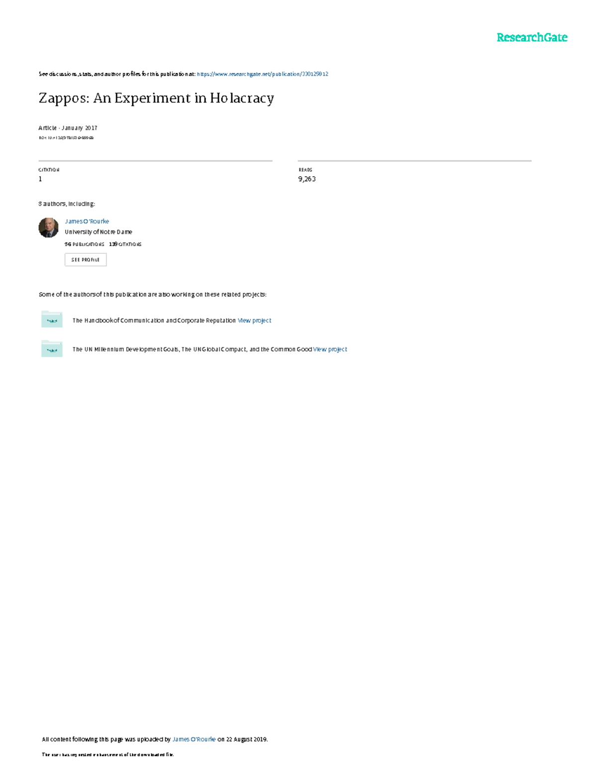 Zappos Experimentin Holacracy - See discussions, stats, and author ...