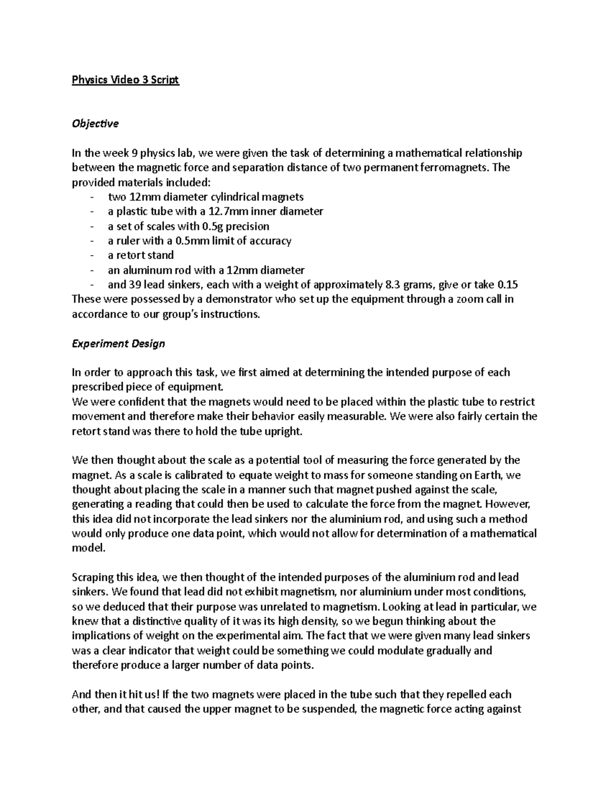 physics-video-3-script-phys1001-finding-mathematical-relationship