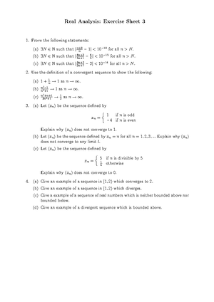 2008-2009 Real Analysis Exercise Sheet 3 - Solutions - Real Analysis ...