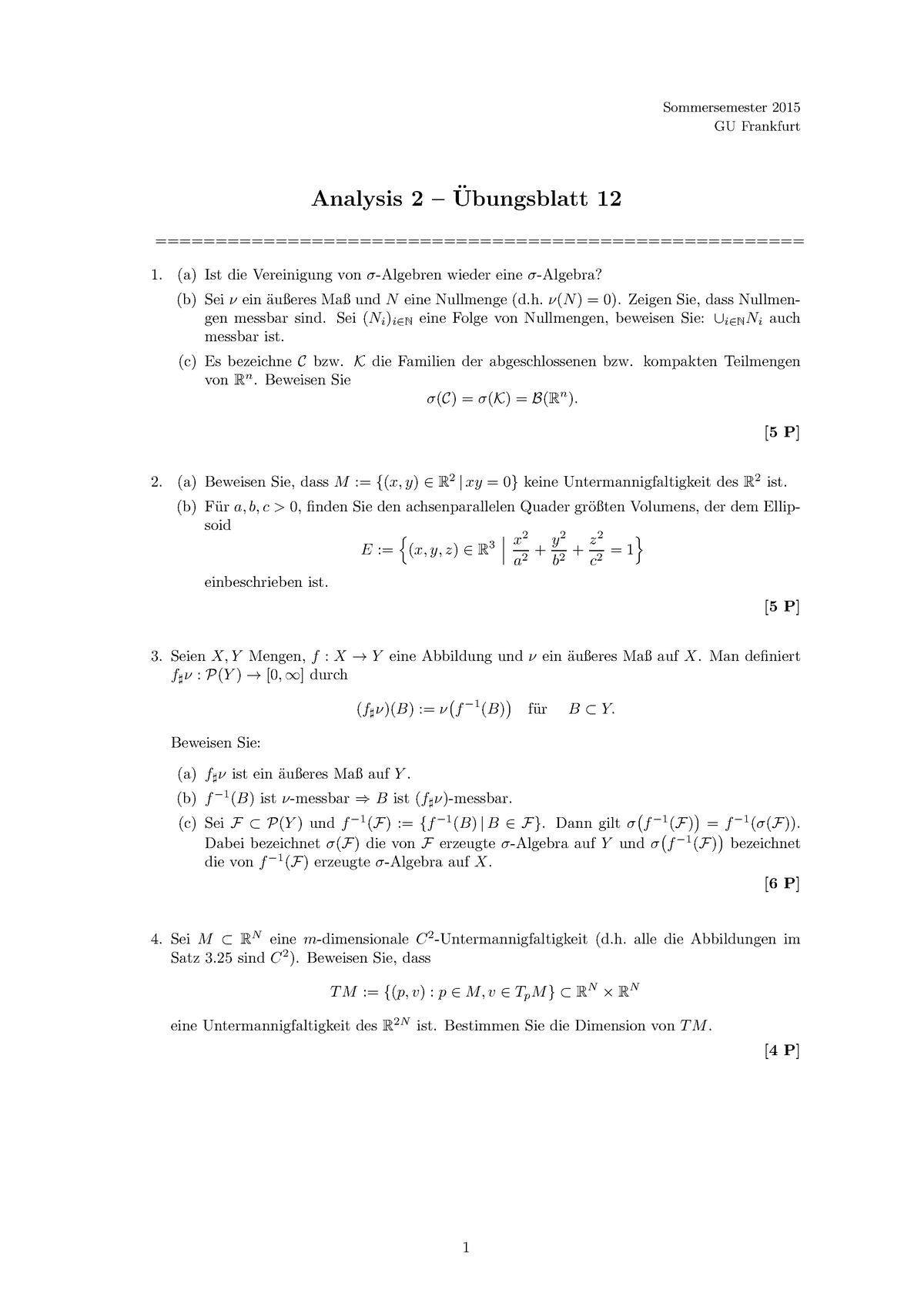 Aufgaben Losungen 12 Analysis Ii 2014 Pdf Studocu