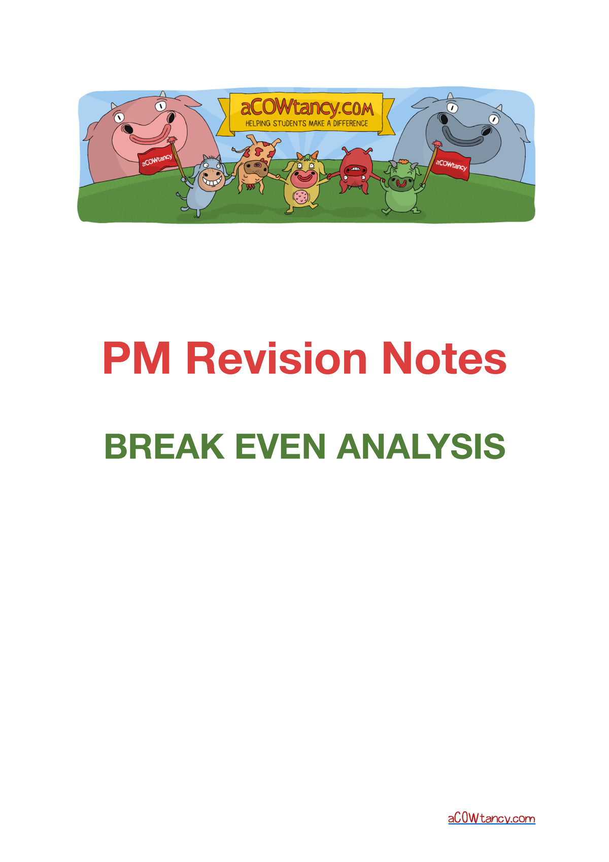 pm-rn-b2-break-even-analysis-pm-revision-notes-break-even-analysis