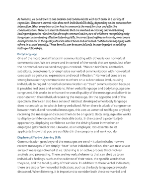 Communication notes - Communication is one of the crucial factors that ...