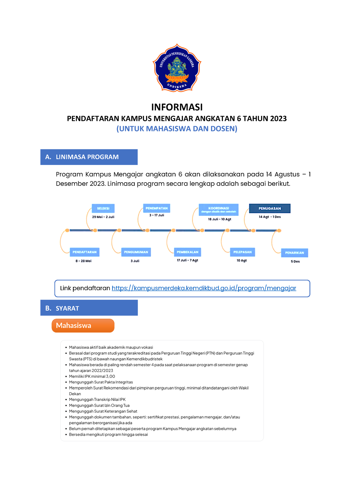 Informasi Kampus Mengajar Angkatan 6 - INFORMASI PENDAFTARAN KAMPUS ...