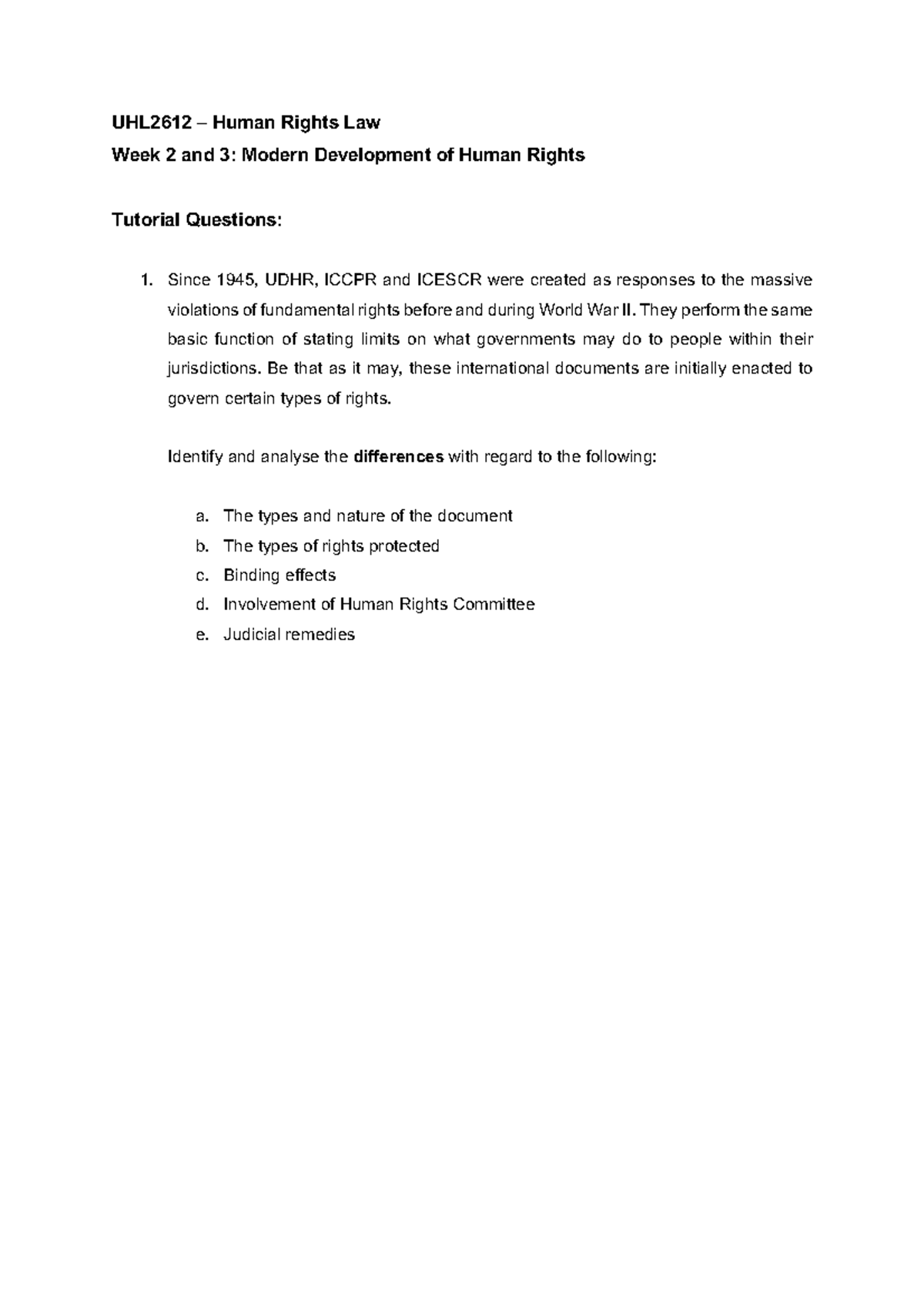 Tutorial for Chapter 2 - Modern development - UHL2612 – Human Rights ...
