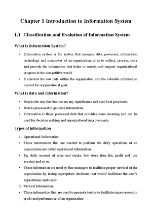 Unit 1 - UNIT1: INFORMATION SYSTEM Introduction of Information System ...