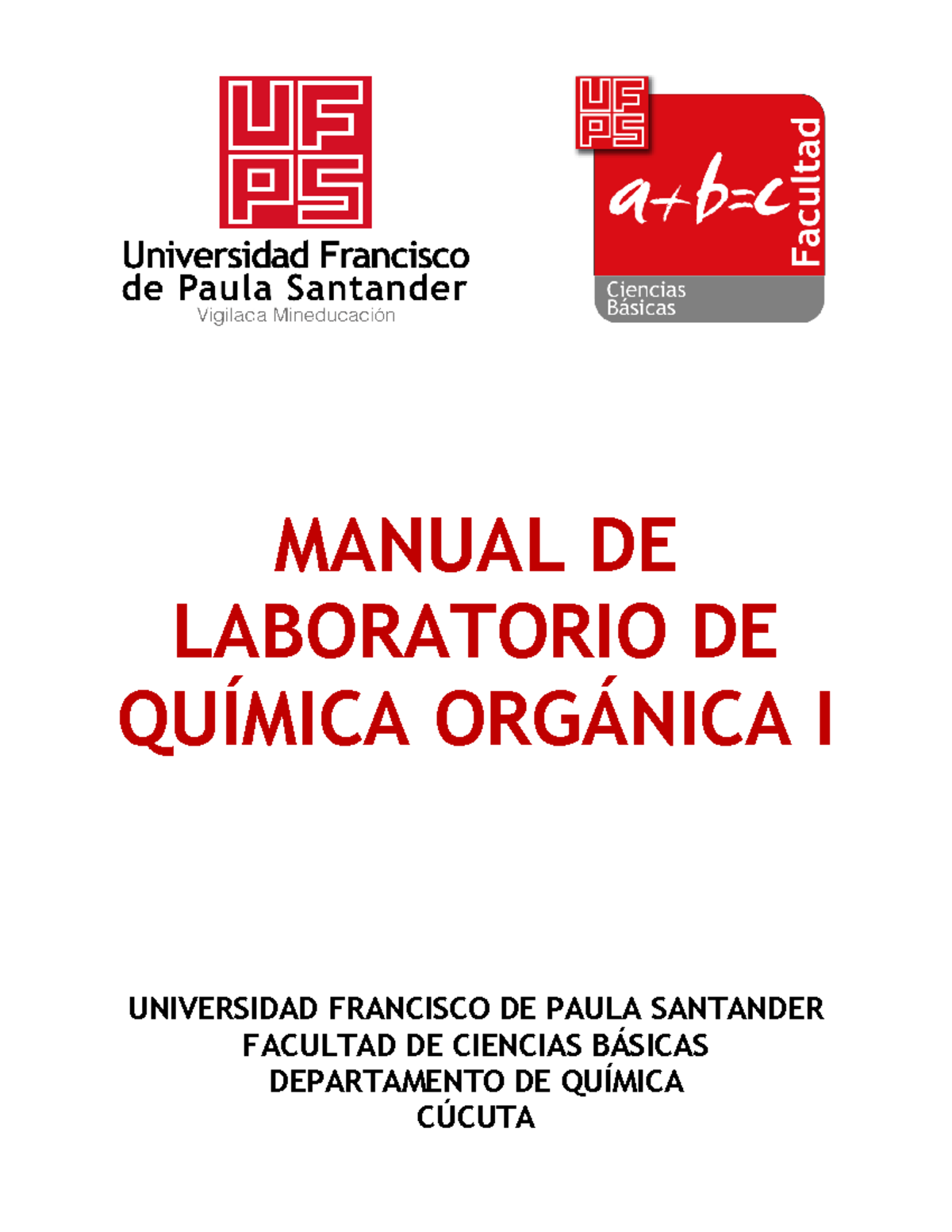 Manual De Prácticas De Laboratorio De Química Orgánica I - MANUAL DE ...