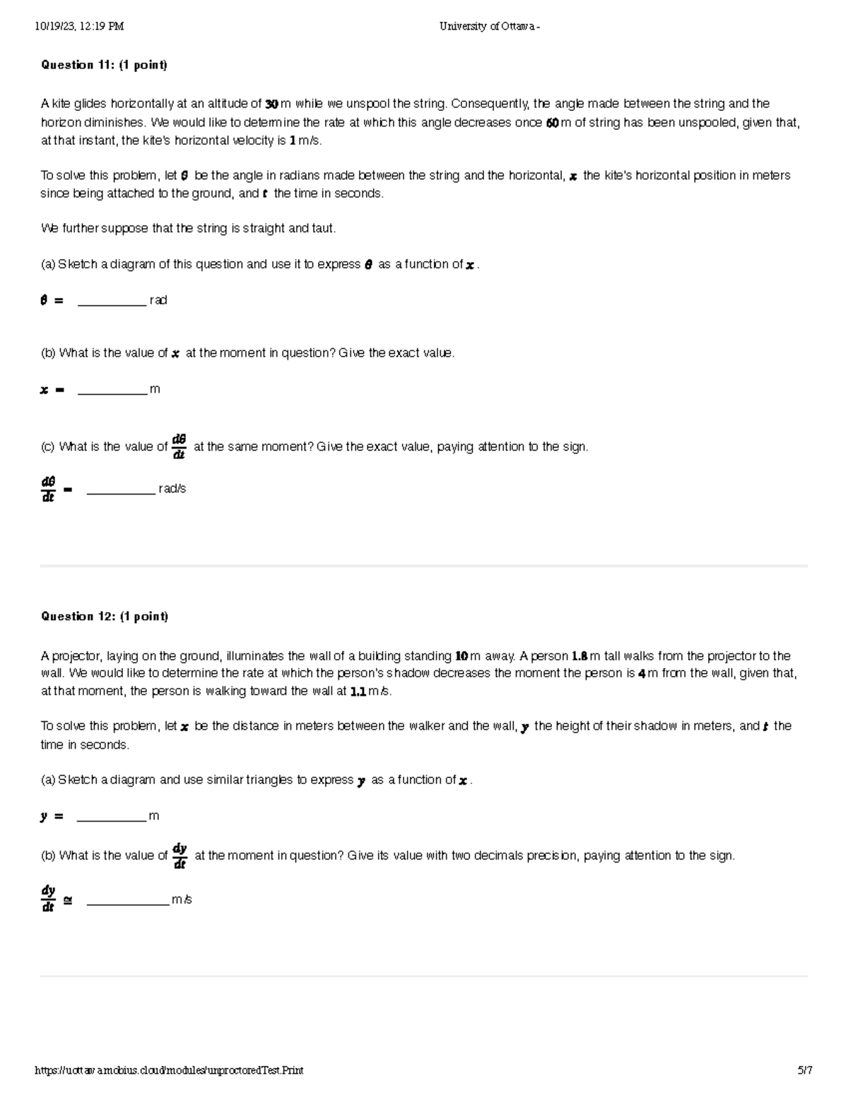 Assignment 11 - last questions - 10 / 19 / 23 , 12 : 19 PM University ...