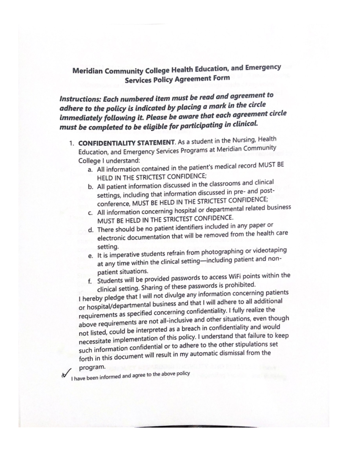 meridian community college nursing program deadline