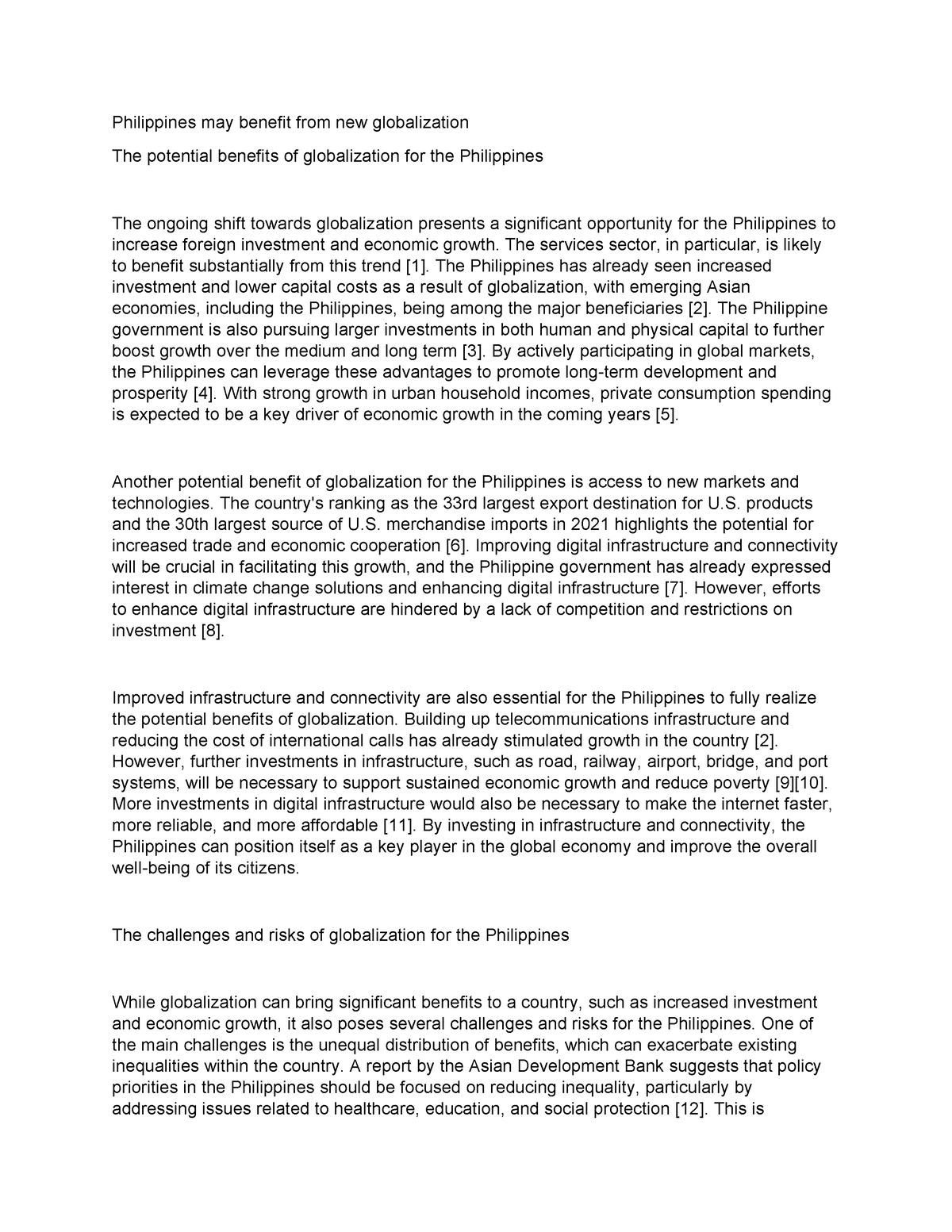 Free article, Philippines may benefit from new globalization ...