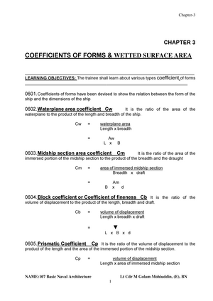 Form Coefficients of Ship - Block, Midship, Waterplane and Prismatic  Coefficient