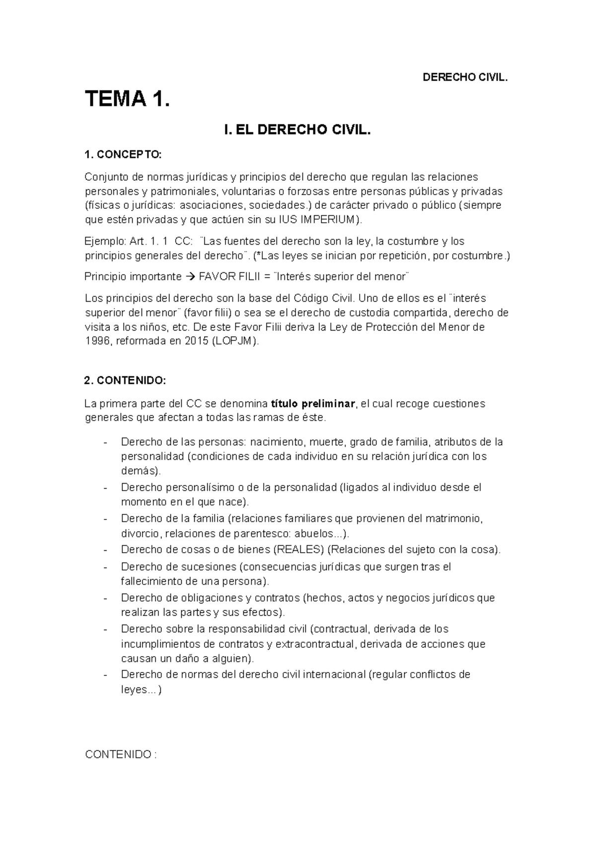 TEMA 1 - Apuntes Tema 1 de derecho civil I. Curso 2019/20 en la ...