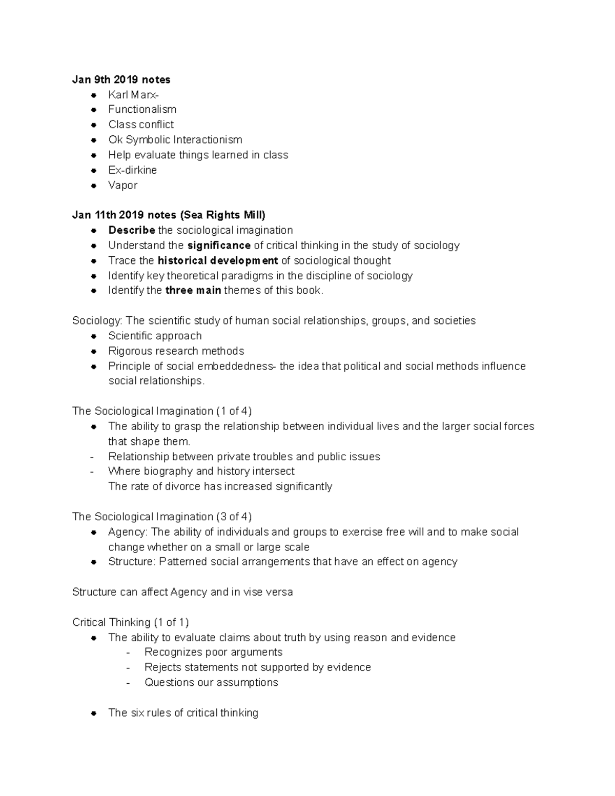 Sociology 1101 Notes - SOCY 1101 - UNC Charlotte - Studocu