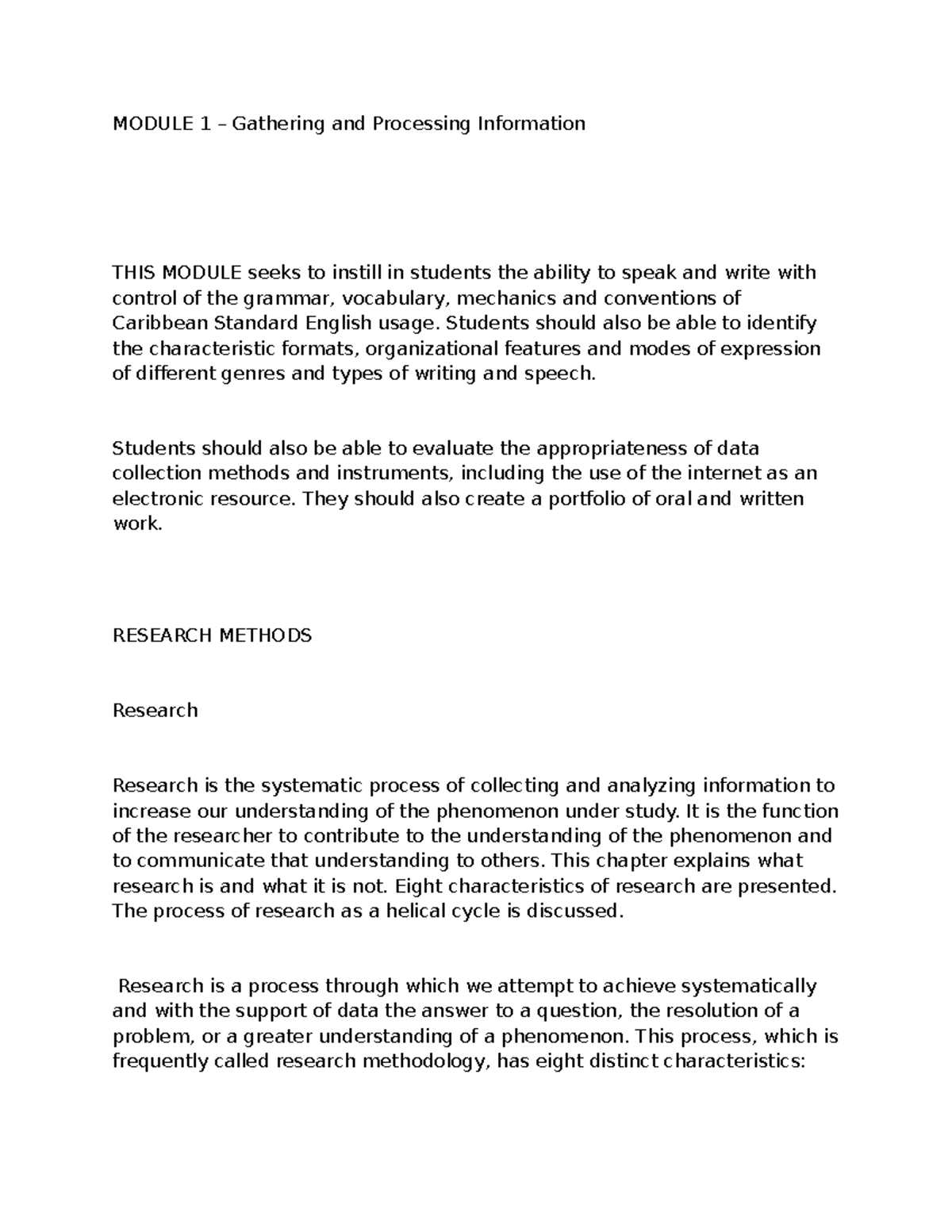 Document - lecture notes ive garther - MODULE 1 – Gathering and ...