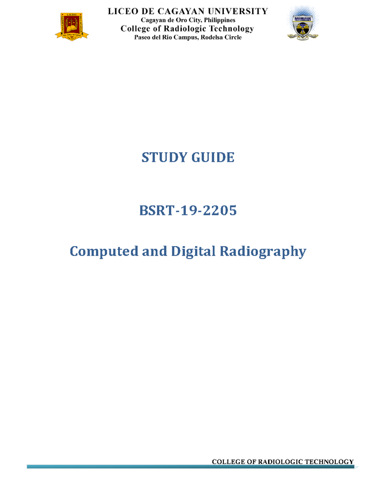 Study Guide CRDR SEMI 3 Redirection - STUDY GUIDE BSRT-19- Computed and ...