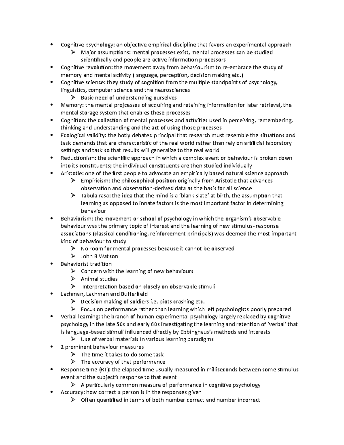Chapter 1 - An Introduction to Cognitive Psychology - Cognitive ...