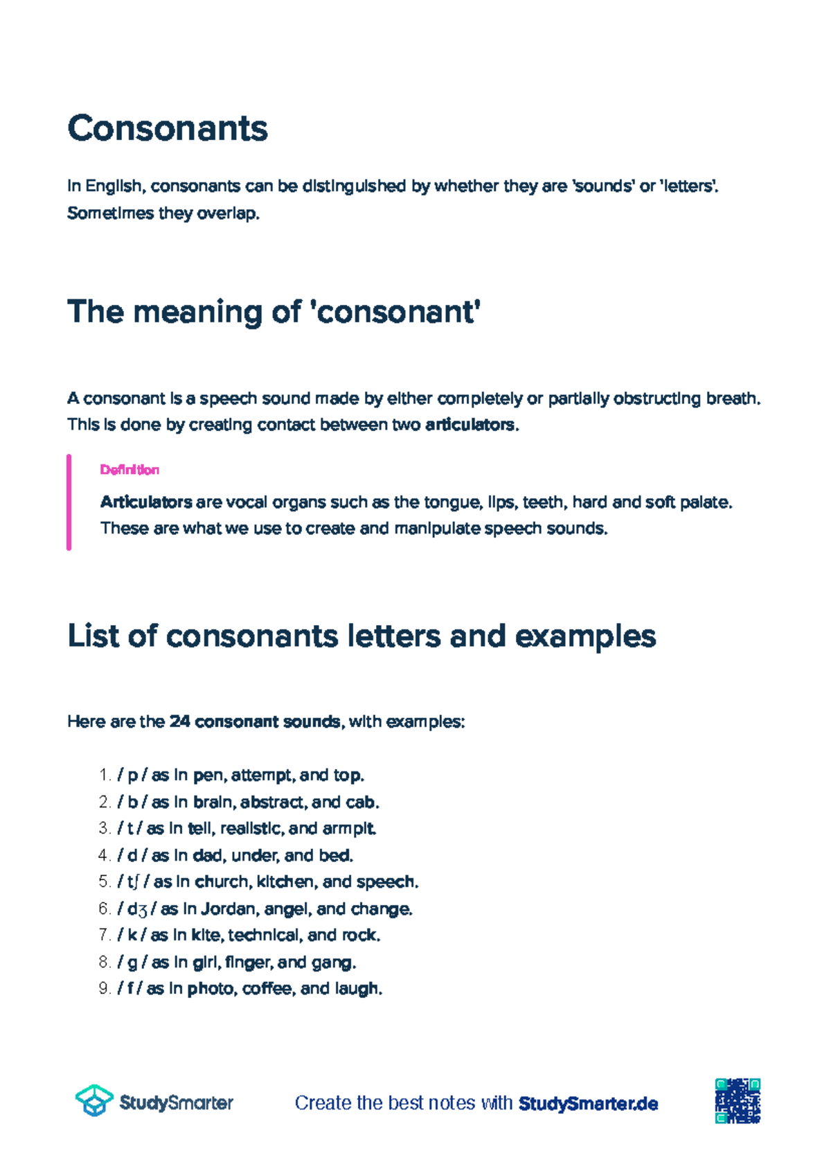 Consonants - sasd - Consonants In English, consonants can be ...