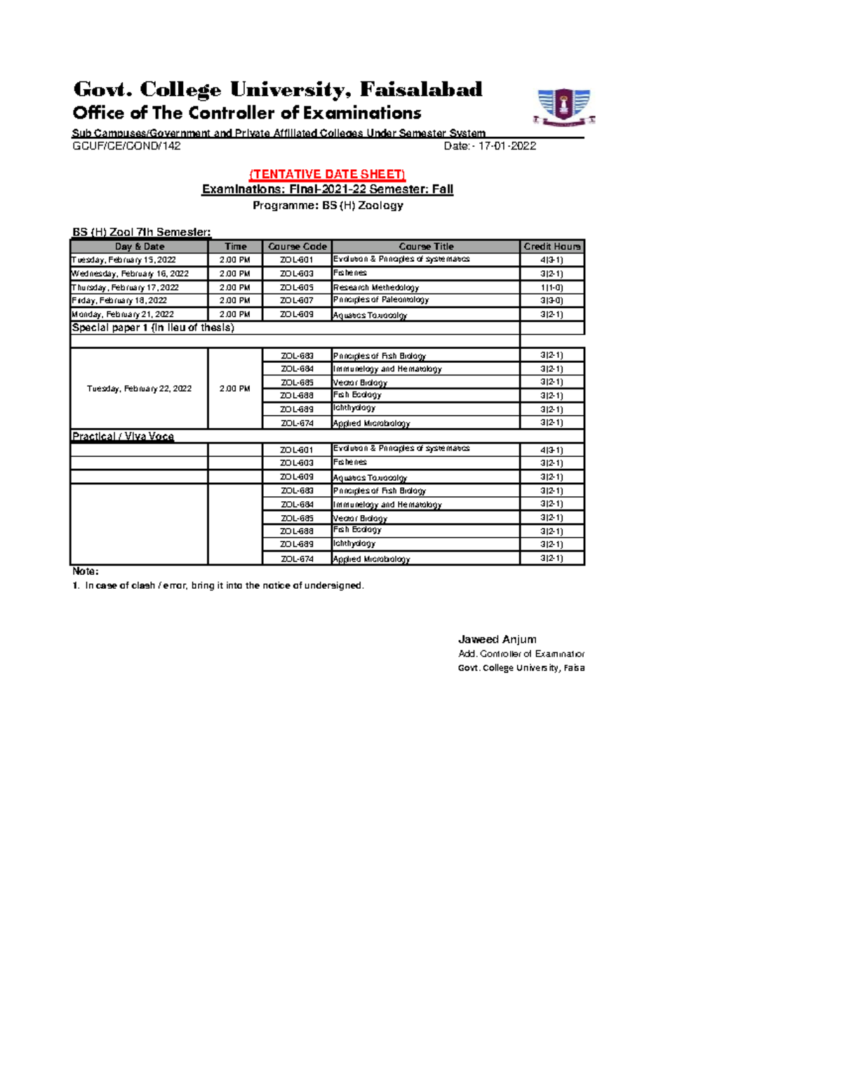 gcuf assignment title page pdf