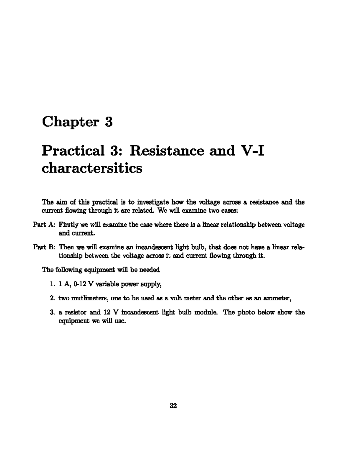 Prac 3 Resistance 2023 - for practice - Chapter 3 Practical 3 ...