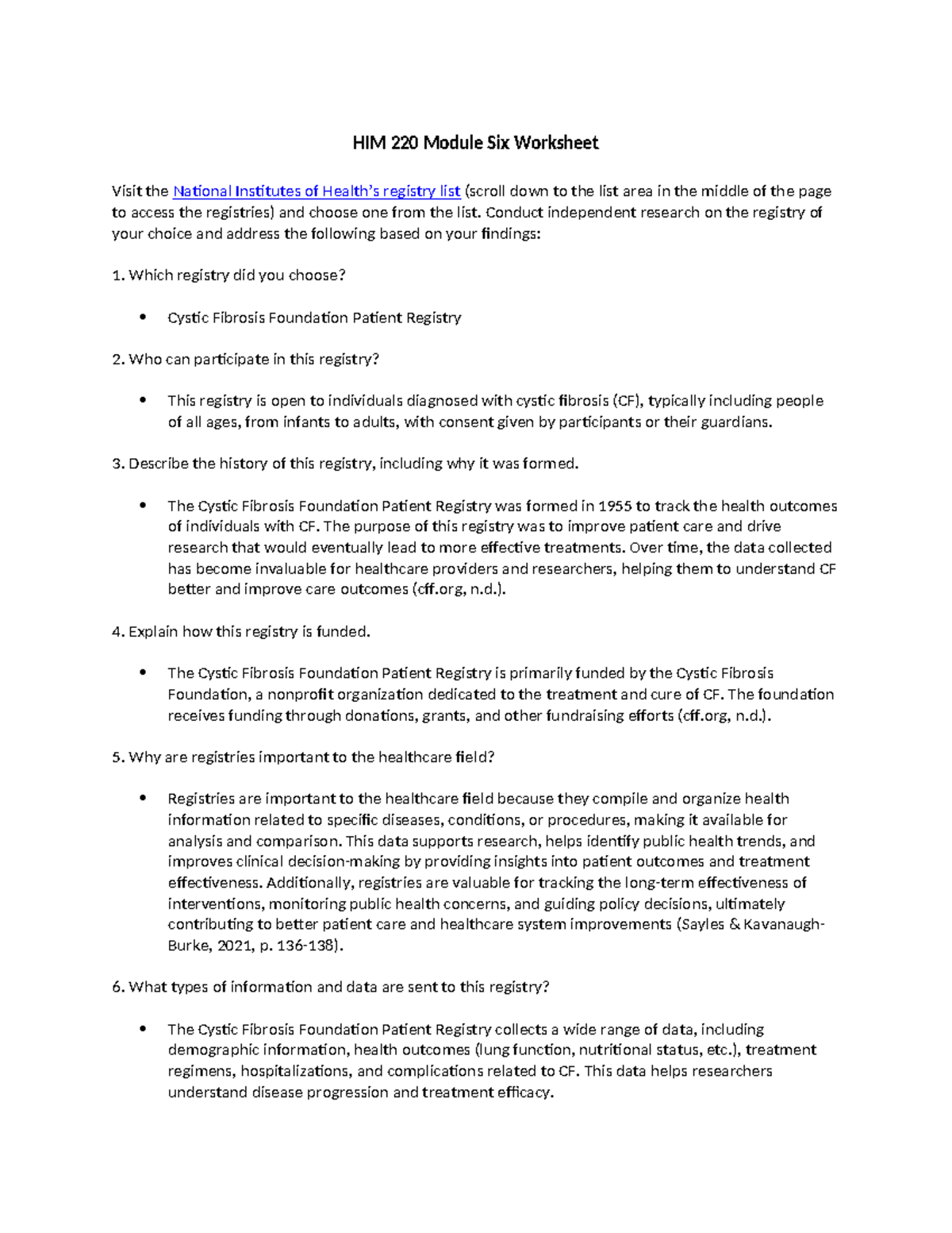 HIM 220 Module Six Worksheet - HIM 220 Module Six Worksheet Visit the ...