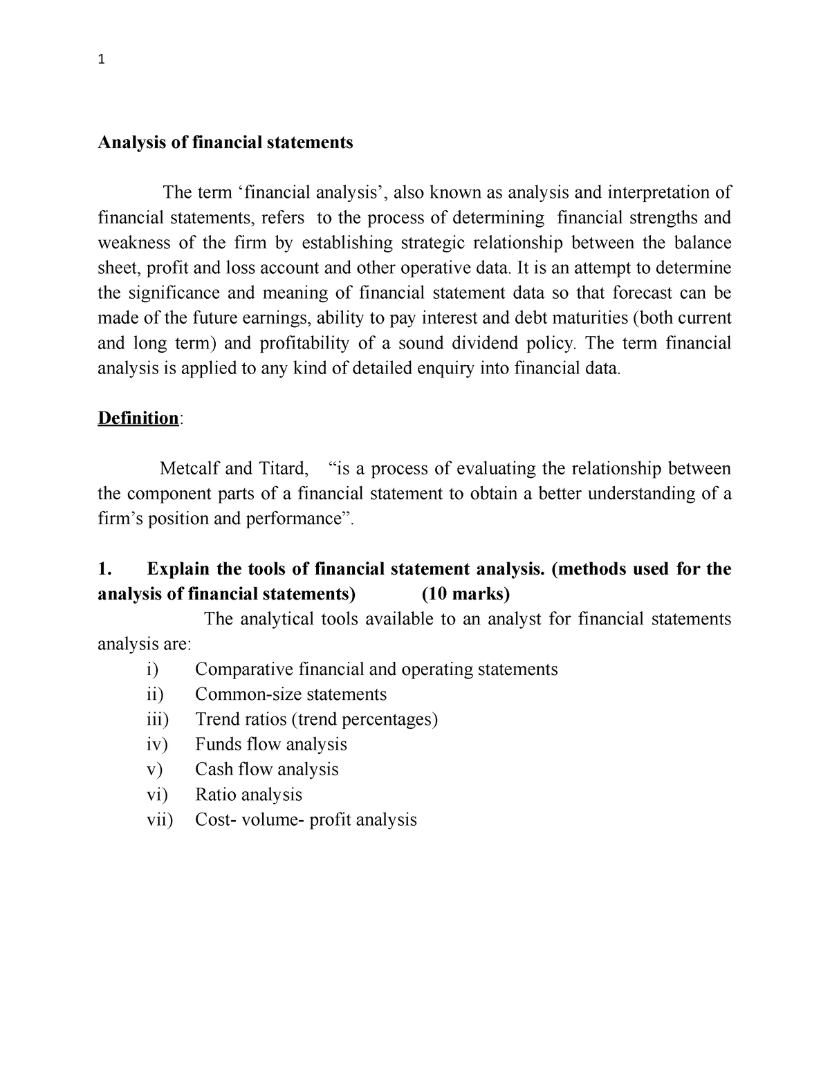 financial analysis master thesis