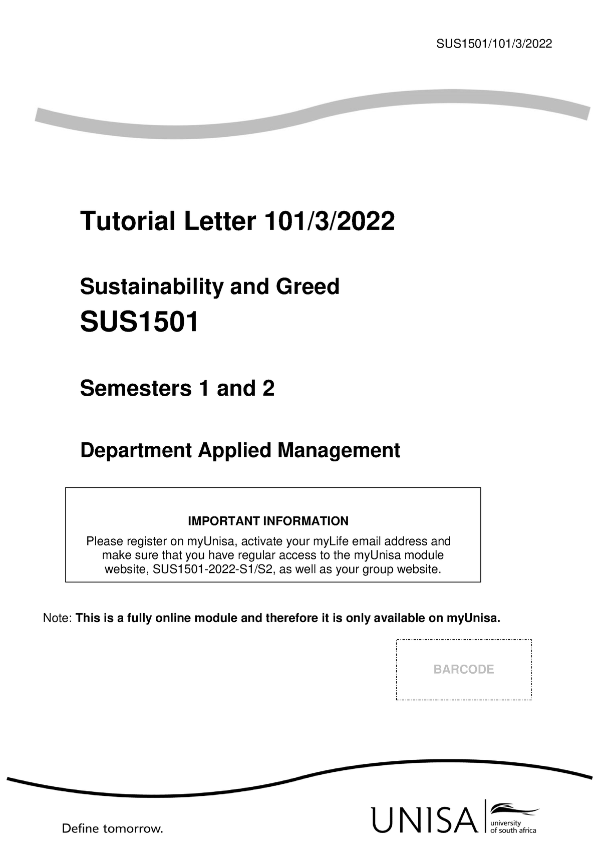 sus1501 assignment 9 answers 2022