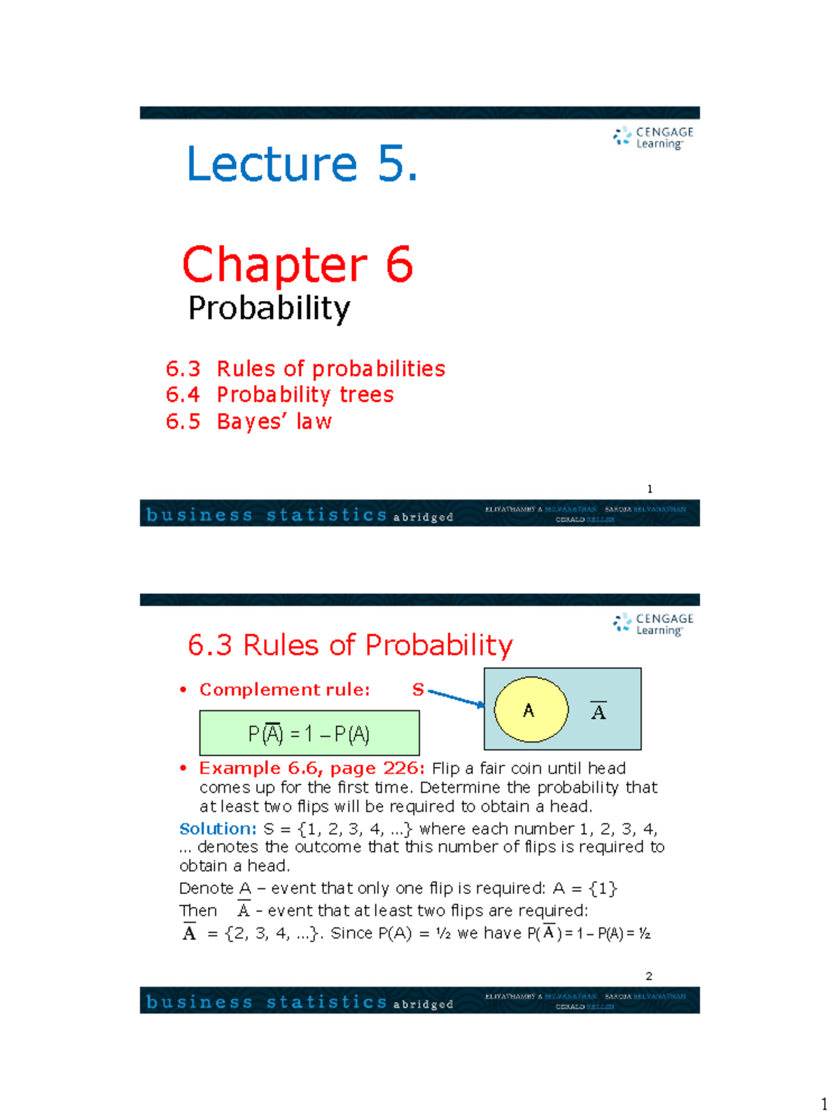 Lecture 5 - CHAPTER 5 - Chapter 6 Probability 1 6 Rules Of ...