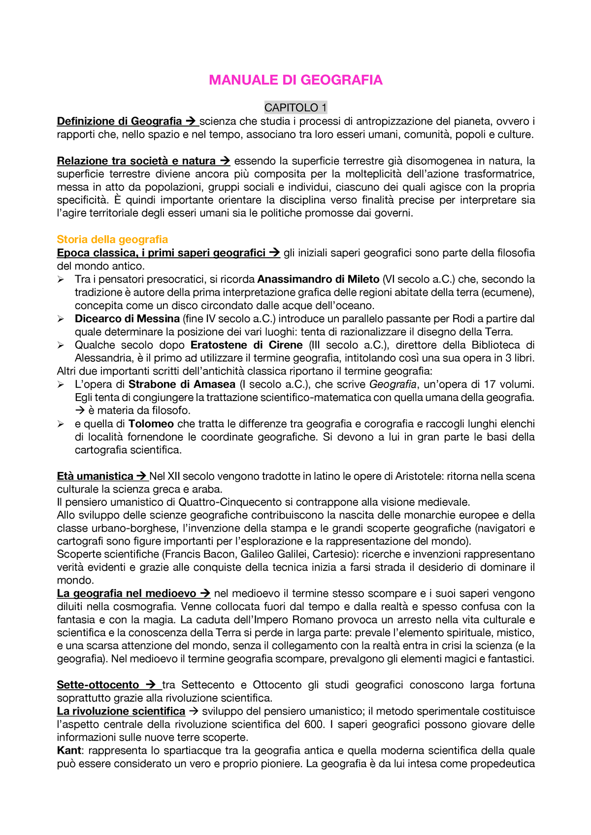 Geografia Pdf - Geografia Generale - Uniroma1 - Studocu